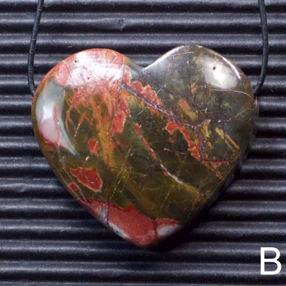 Red Creek Jasper Heart Pendants - Picture 2 of 5